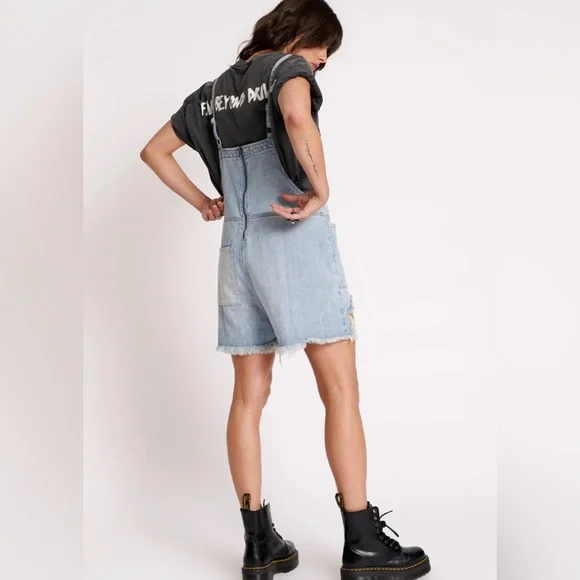 Free People One Teaspoon HENDRIXE PINI DENIM PLAYSUIT. NWOT. - Picture 4 of 6